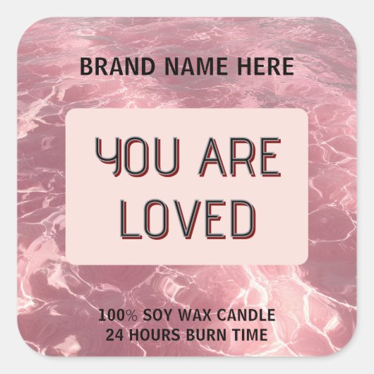 Custom Valentine Candle Sticker 'You Are Loved' (Vorderseite)