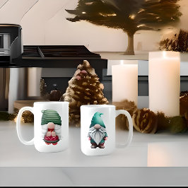Custom Valentine Christmas Gnome Couple Sweetheart Kaffeetasse