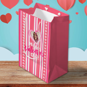 Custom Valentine Day Stripes Mittlere Geschenktüte