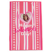 Custom Valentine Day Stripes Mittlere Geschenktüte (Vorderseite)