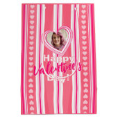 Custom Valentine Day Stripes Mittlere Geschenktüte (Rückseite)