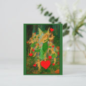 Custom Valentine Fairy Princess Red Hearts Cupids Postkarte (Stehend Vorderseite)