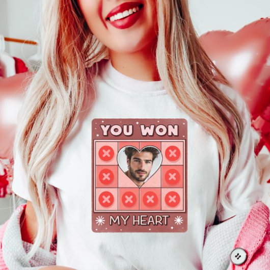 Custom Valentine Foto Liebe Shirt, Tic-Tac-Toe T-Shirt