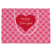 Custom Valentine Gift Bag I Love You Love Hearts Große Geschenktüte (Vorderseite)