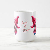 Custom Valentine Gnome Kissing Couple Sweethearts Kaffeetasse (Mittel)