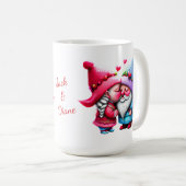 Custom Valentine Gnome Kissing Couple Sweethearts Kaffeetasse (VorderseiteRechts)