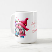 Custom Valentine Gnome Kissing Couple Sweethearts Kaffeetasse (Vorderseite Links)