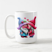 Custom Valentine Gnome Kissing Couple Sweethearts Kaffeetasse (Links)