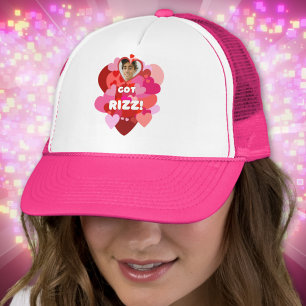 Custom Valentine Got Rizz Foto Herzstück Pop Truckerkappe