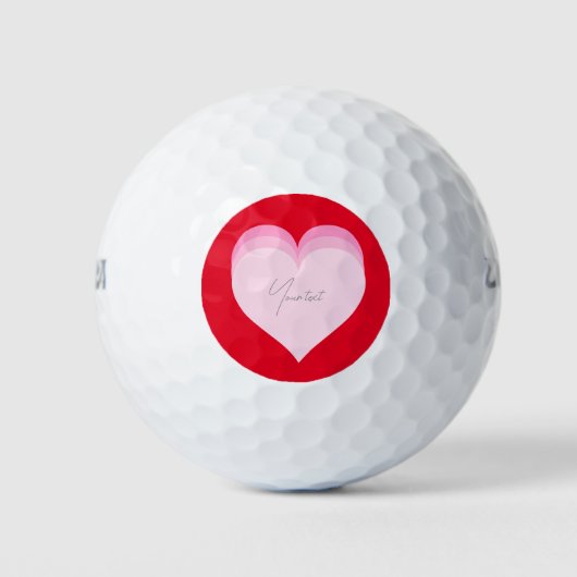 Custom Valentine Herz Schattierungen rosa Golf Bal Golfball (Vorderseite)