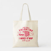 Custom Valentine Nap and Cat Funny Tote Bag Tragetasche (Rückseite)