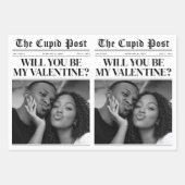 Custom Valentine Newspaper Flower Bouquet Gift  Geschenkpapier Set (Vorderseite 2)