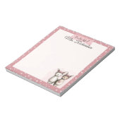 Custom Valentine Notepad Cute Pink Llama & Hearts Notizblock (Rotiert)