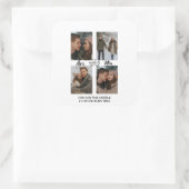 Custom Valentine Photo Collage Candle Label Quadratischer Aufkleber (Tasche)