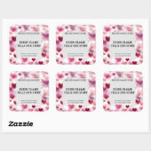 Custom Valentine’s Day Candle Label Romantic Text Quadratischer Aufkleber (Blatt)