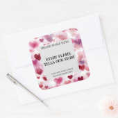 Custom Valentine’s Day Candle Label Romantic Text Quadratischer Aufkleber (Umschlag)