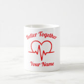 Custom Valentine’s day Heartbeat Mug Personalized Kaffeetasse (Mittel)