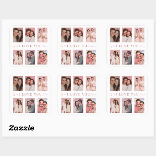 Custom Valentine’s Day Photo Collage Stickers Gift (Blatt)