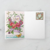 Custom Valentine Teddybears Botanical Feiertagskarte (Innenseite)