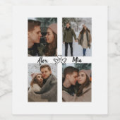 Custom Valentine Wine Label with Multiple Photos Weinetikett (Einzelnes Label)