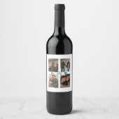 Custom Valentine Wine Label with Multiple Photos Weinetikett (Vorderseite)