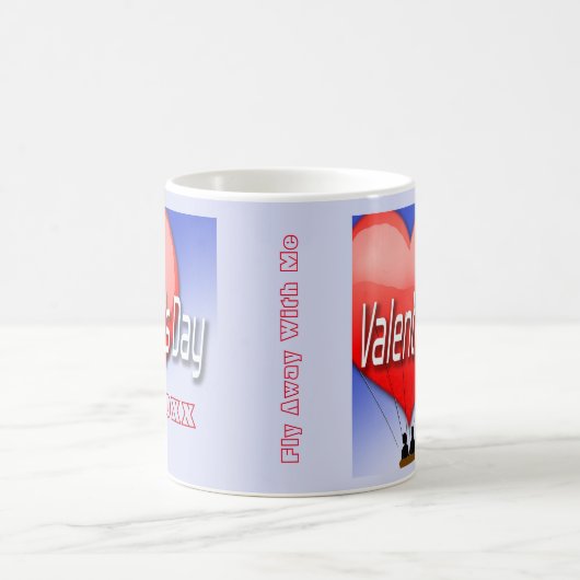 Custom Valentine's Day Fly Away W/ Me Air Ballon Kaffeetasse (Mittel)