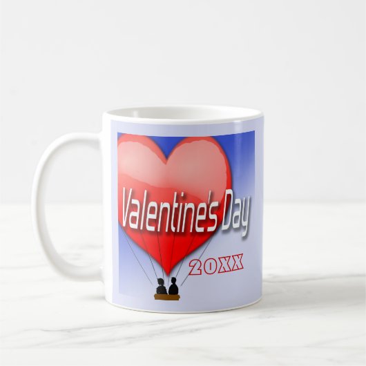Custom Valentine's Day Fly Away W/ Me Air Ballon Kaffeetasse (Links)