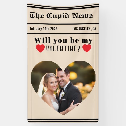 Custom Valentines Day Gift Idea, Printable Will  Banner (Vertikal)