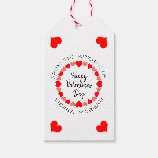 Custom Valentine's Day Heart Wreath Kitchen Lecker Geschenkanhänger (Vorderseite)