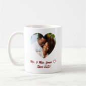 Custom Valentine's Day Mr & Mrs. Foto Kaffeetasse (Links)
