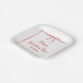 Custom Valentine's Day Party Niedlich Red Bow Hear Pappteller (Gewinkelt)