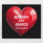 Custom valentines day personalize heart gift schaumweinetikett (Einzelnes Label)