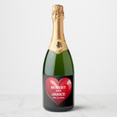 Custom valentines day personalize heart gift schaumweinetikett (Vorderseite)