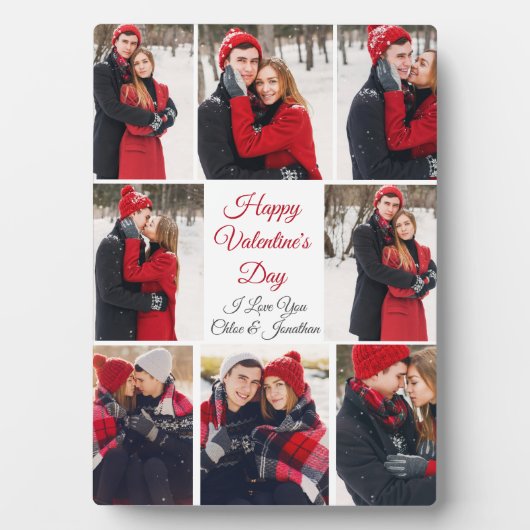 Custom Valentine's Day Romantic Couple Foto Fotoplatte (Vorderseite)