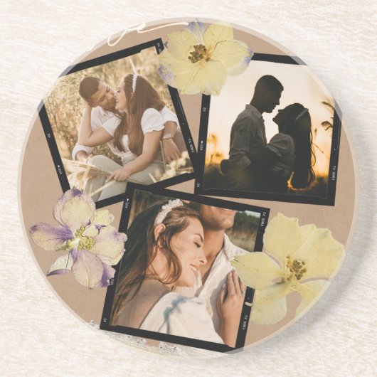 Custom Valentine's Day Romantic Couple Foto Getränkeuntersetzer (Vorne)