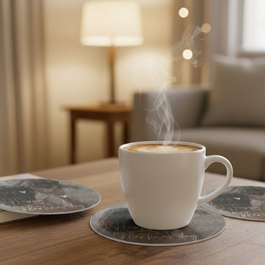 Custom Valentine's Day Romantic Couple Foto Getränkeuntersetzer