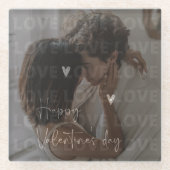Custom Valentine's Day Romantic Couple Foto Glasuntersetzer (Vorderseite)