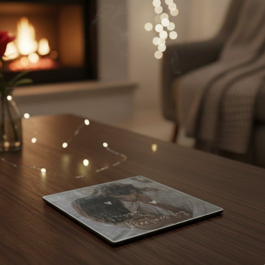 Custom Valentine's Day Romantic Couple Foto Glasuntersetzer