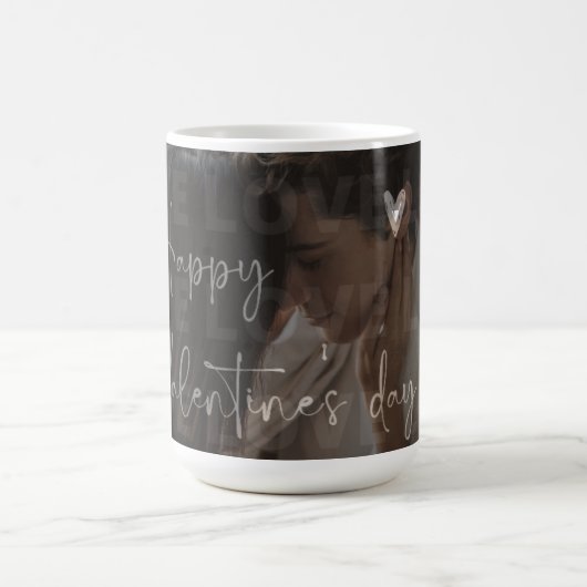 Custom Valentine's Day Romantic Couple Foto Kaffeetasse (Mittel)