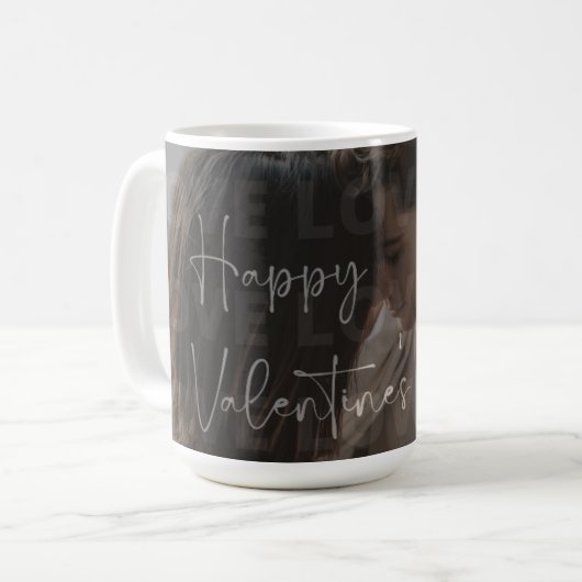 Custom Valentine's Day Romantic Couple Foto Kaffeetasse (Vorderseite Links)