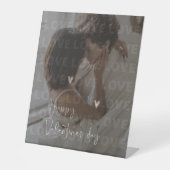 Custom Valentine's Day Romantic Couple Foto Sockelschild (Vorderseite)