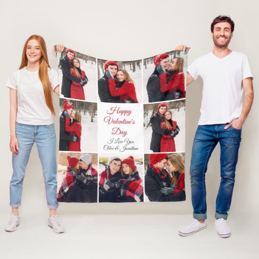 Custom Valentine's Day Romantische Liebe FotoColla Fleecedecke (Beispiel)