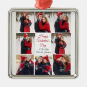Custom Valentine's Day Romantische Liebe FotoColla Ornament Aus Metall (Vorne)