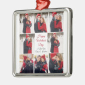 Custom Valentine's Day Romantische Liebe FotoColla Ornament Aus Metall (Links)