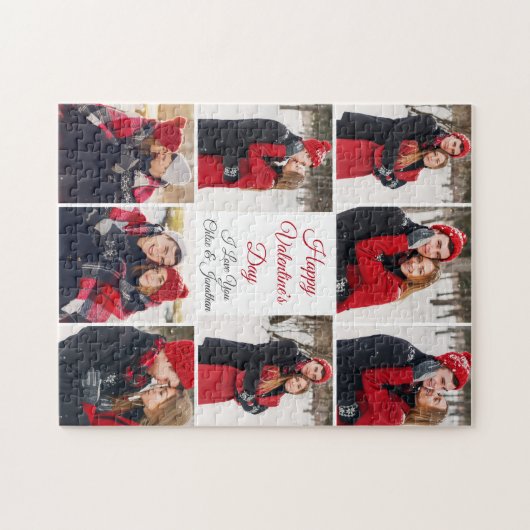 Custom Valentine's Day Romantische Liebe FotoColla Puzzle (Horizontal)