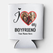 Custom Valentines Herz Foto I Liebe Mein Freund Dosenkühler (Vorderseite)