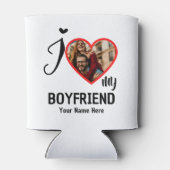 Custom Valentines Herz Foto I Liebe Mein Freund Dosenkühler (Rückseite)