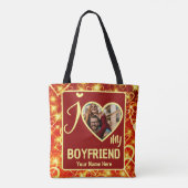 Custom Valentines Herz Foto I Liebe Mein Freund Tasche (Rückseite)