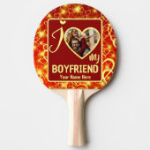 Custom Valentines Herz Foto I Liebe Mein Freund Tischtennis Schläger (Vorderseite)