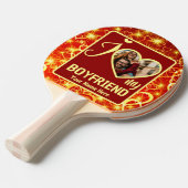 Custom Valentines Herz Foto I Liebe Mein Freund Tischtennis Schläger (Vorderseite)